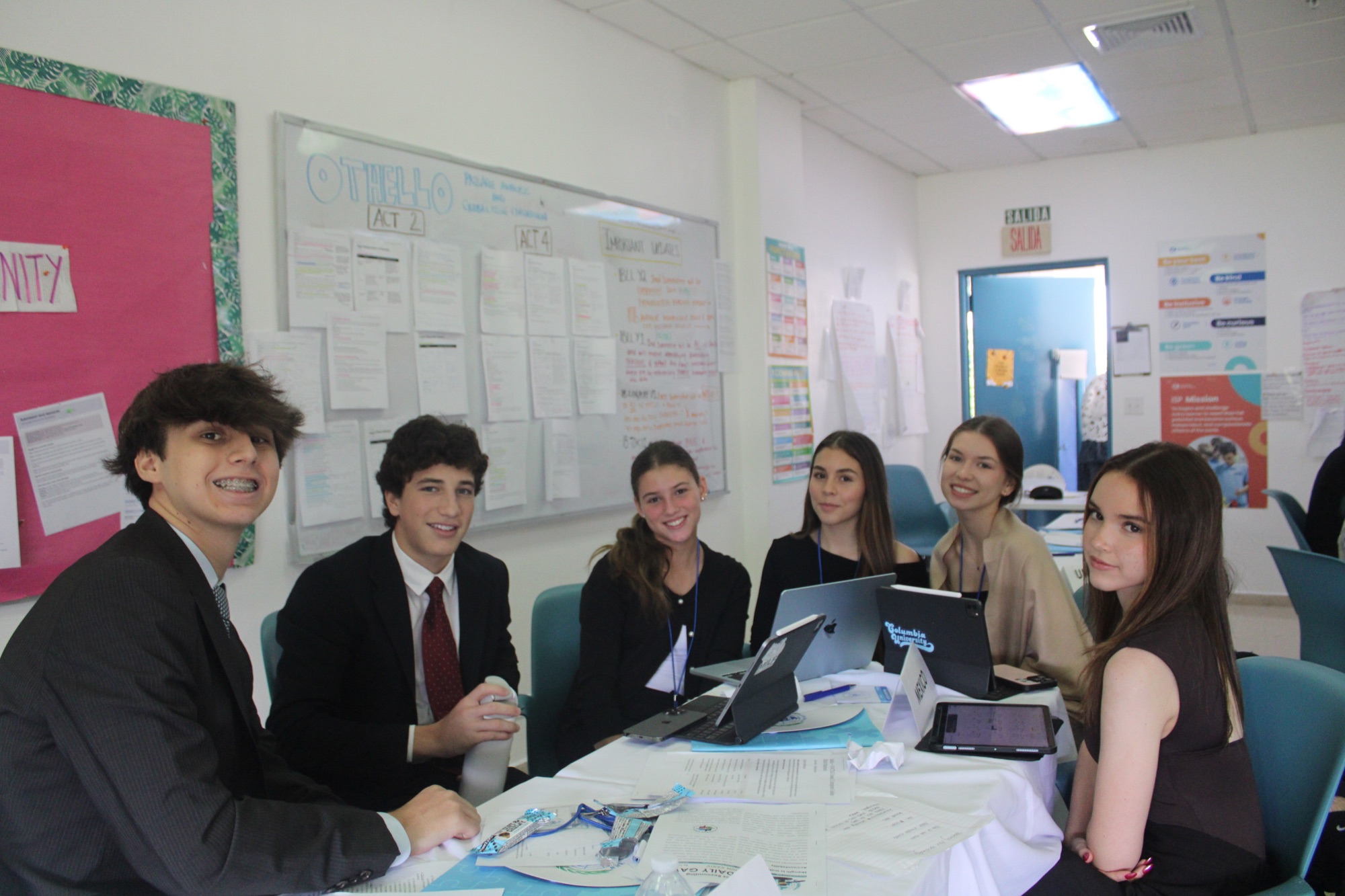Luca G. Melillo with delegates during PANAMUN
