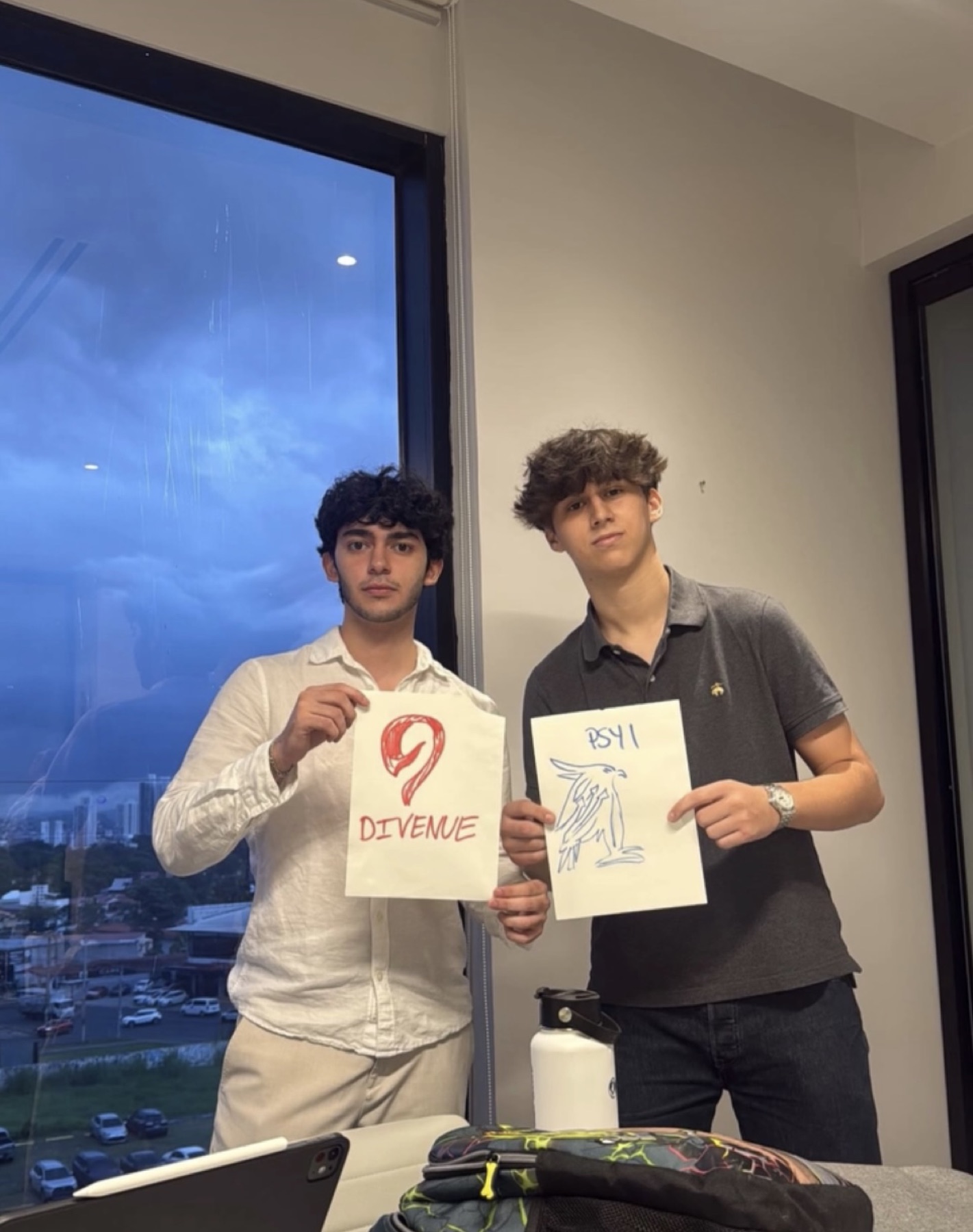 Two student leaders presenting PSYI and Divenue sketches